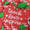"Teach, Love, Inspire" Teacher's Appreciation Gift, Iron-on Embroidery Patch, Size 3.5" inches